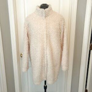 Banana Republic Factory Sherpa Fleece Teddy Fuzzy Full Zip Pocket Lined Coat